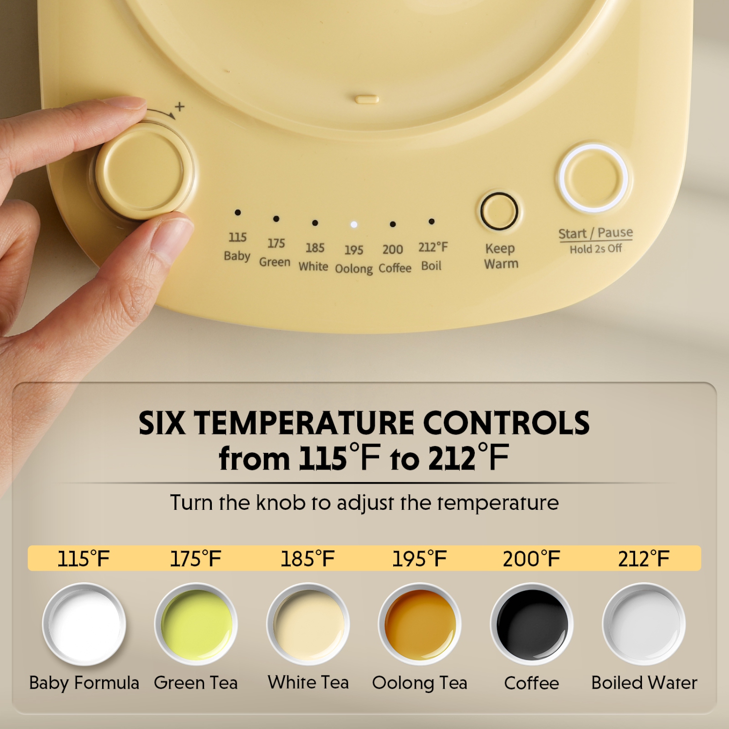 BUYDEEM K740 Electric Kettle with Temperature Control, 12H Keep Warm, Quick Boil, Stainless Steel Hot Water Boiler for Tea Coffee Milk, 1.7L