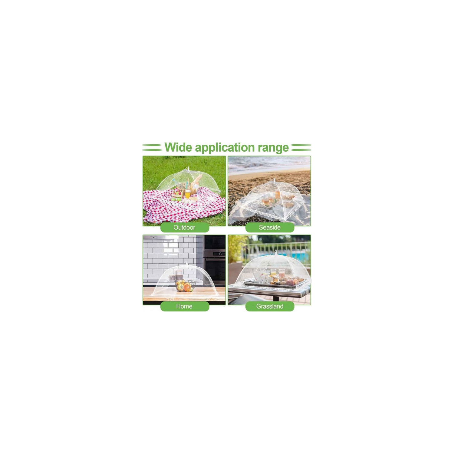 Food Cover For Outside 1 Pcs Reusable Food Tent Fruit Cover Pop-Up Food Nets Outdoors Mesh Screen Collapsible ,White