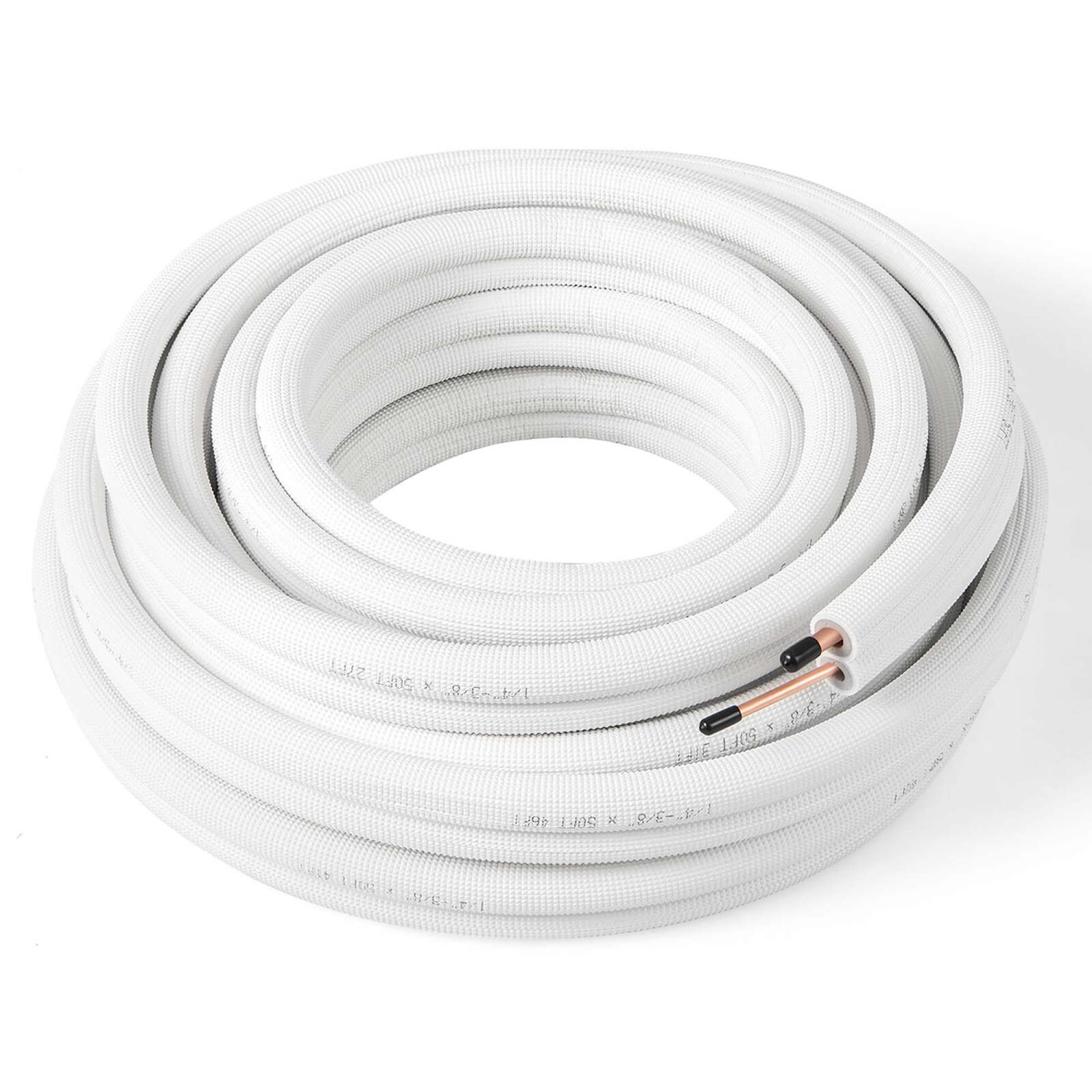 Costway 50 FT Air Conditioning Copper Tubing Hose Extension for Mini Split AC Includes 1/4 inch & 3/8 inch O.D. pipes