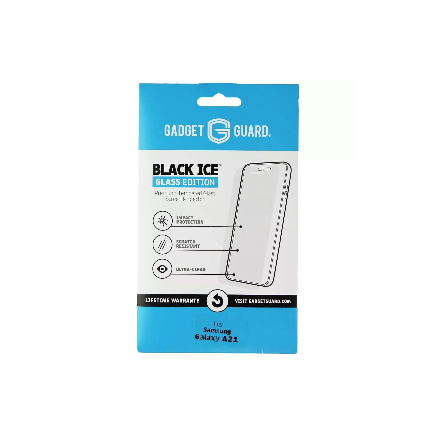 Verre trempé Black Ice Edition de Gadget Guard pour Galaxy A21 de Samsung