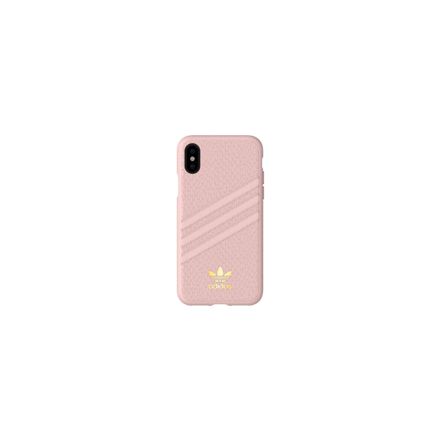 Adidas 3-Stripes Snap Case for Apple iPhone XS and X - Pink Snake / Gold