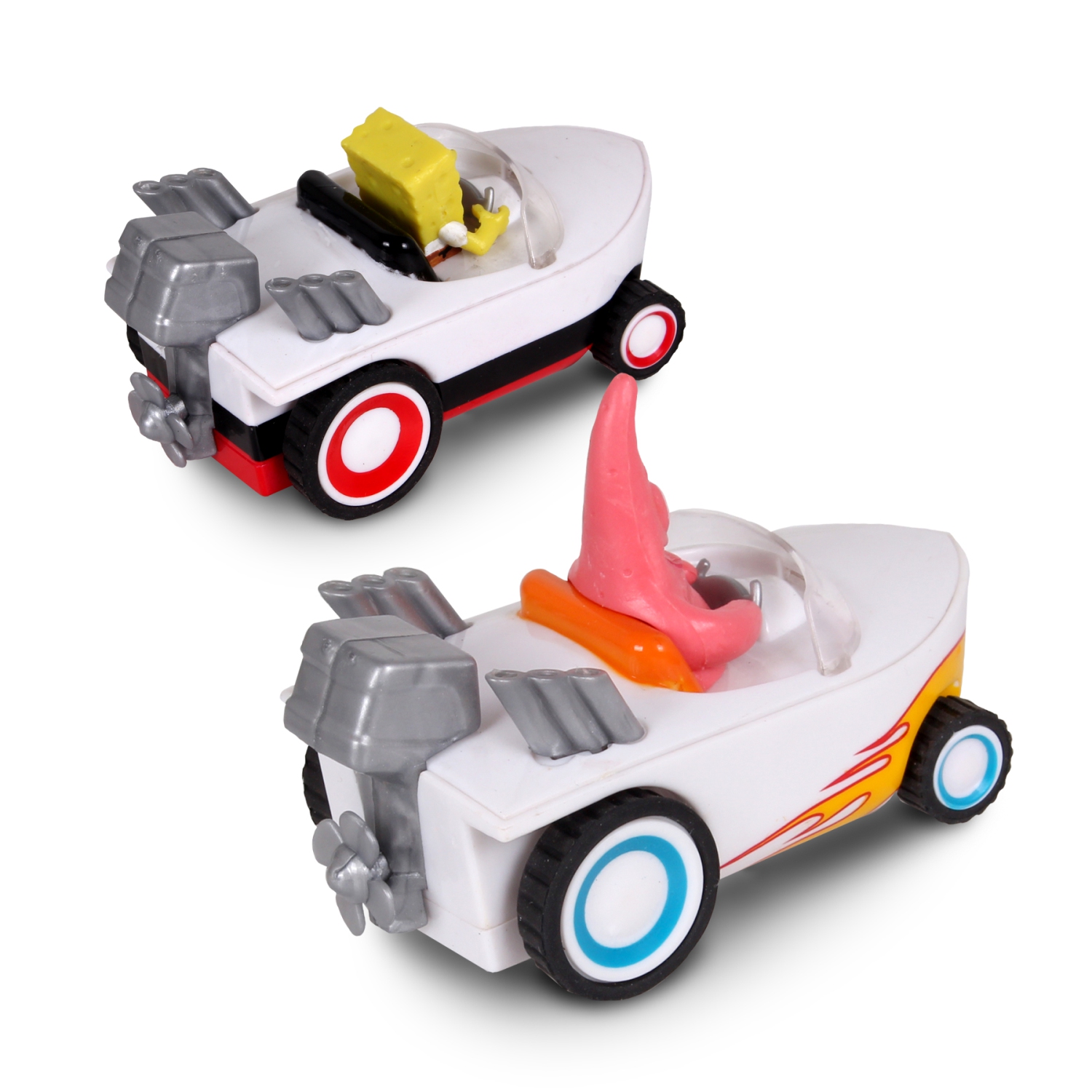 NKOK Pull Back Hot Rod Boat Bundle - Patrick and Spongebob