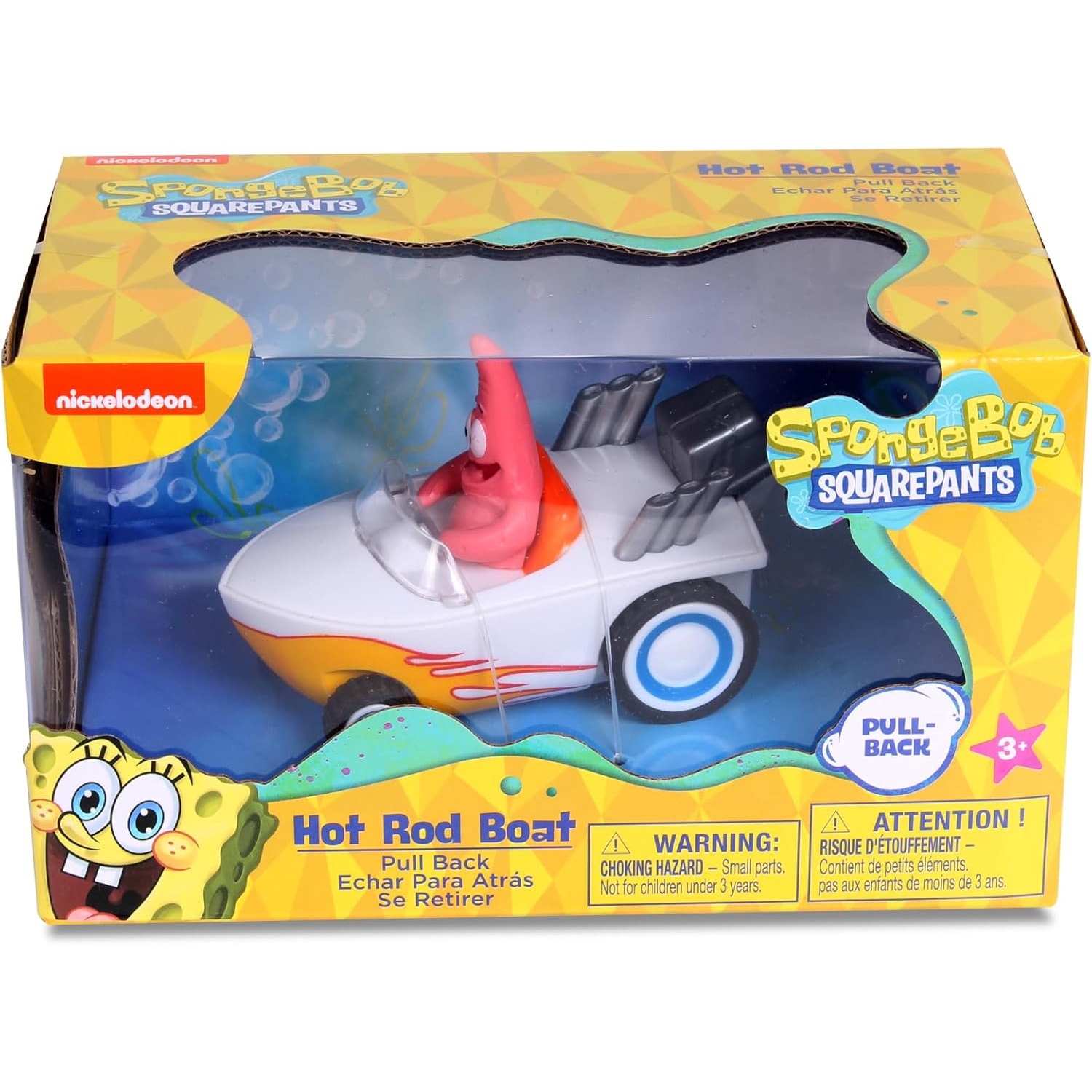 NKOK Pull Back Hot Rod Boat Bundle - Patrick and Spongebob