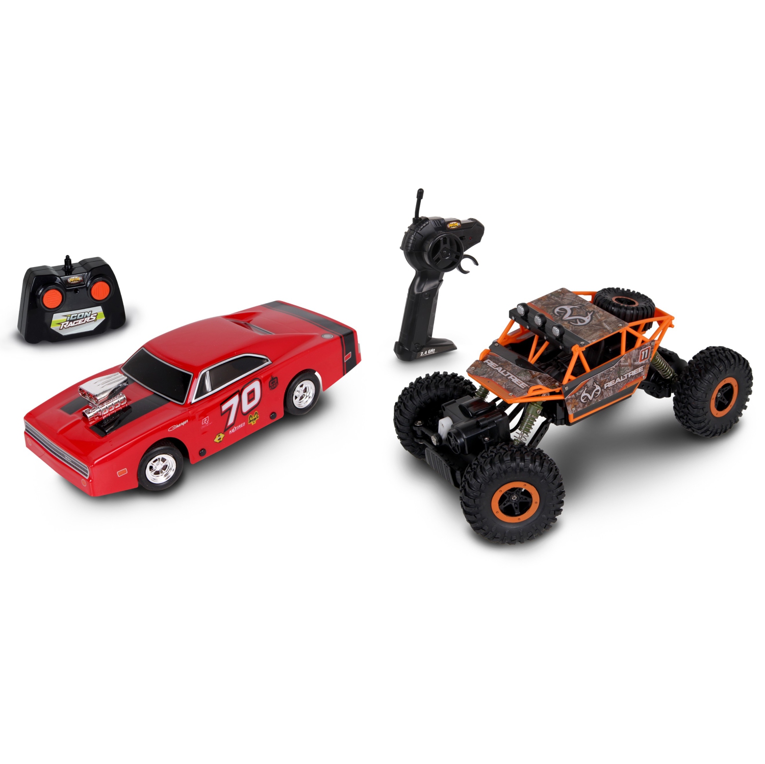 NKOK Dodge Charger Red & RealTree RC Rock Crawler Orange Bundle