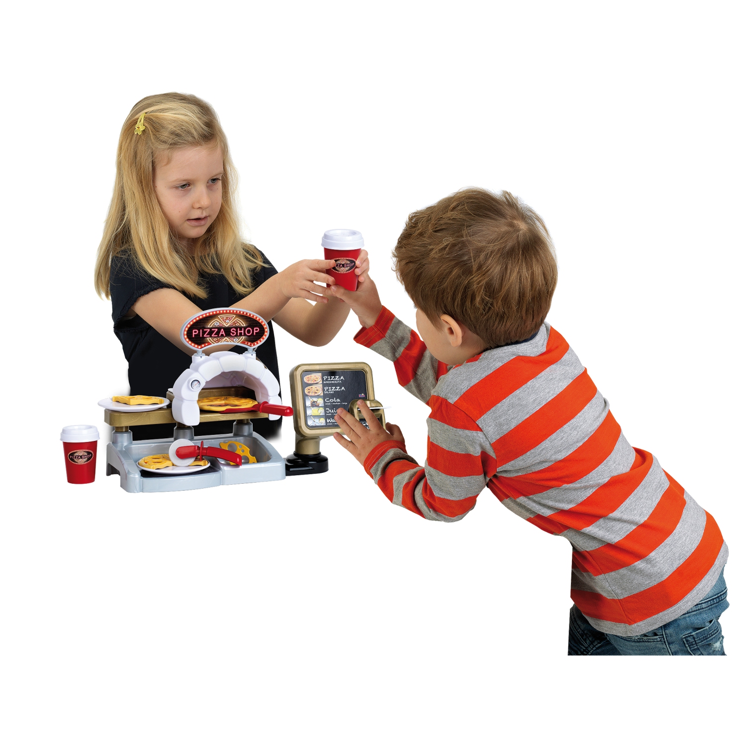 Theo Klein Pizza Shop & Police Case Bundle