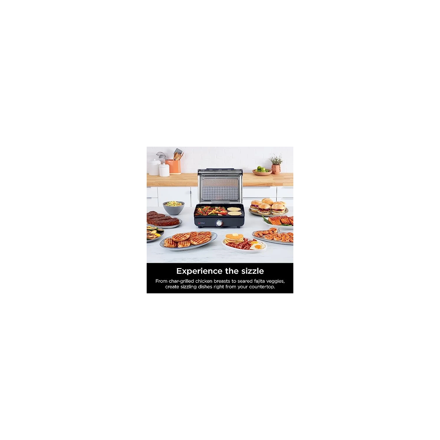(Refurbished Excellent) - Ninja Sizzle Smokeless Indoor Grill & Griddle