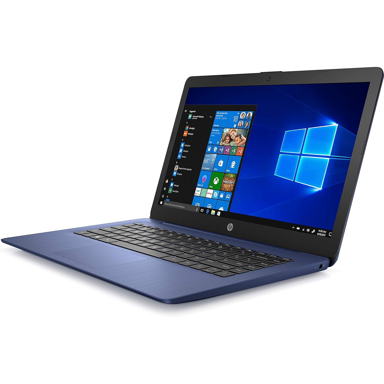 Open Box HP 14-ds0036nr 14" Stream Laptop Windows, 10S Touch Screen, AMD Dual-Core A4-9120e, 4GB RAM, 64GB eMMC, Royal Blue