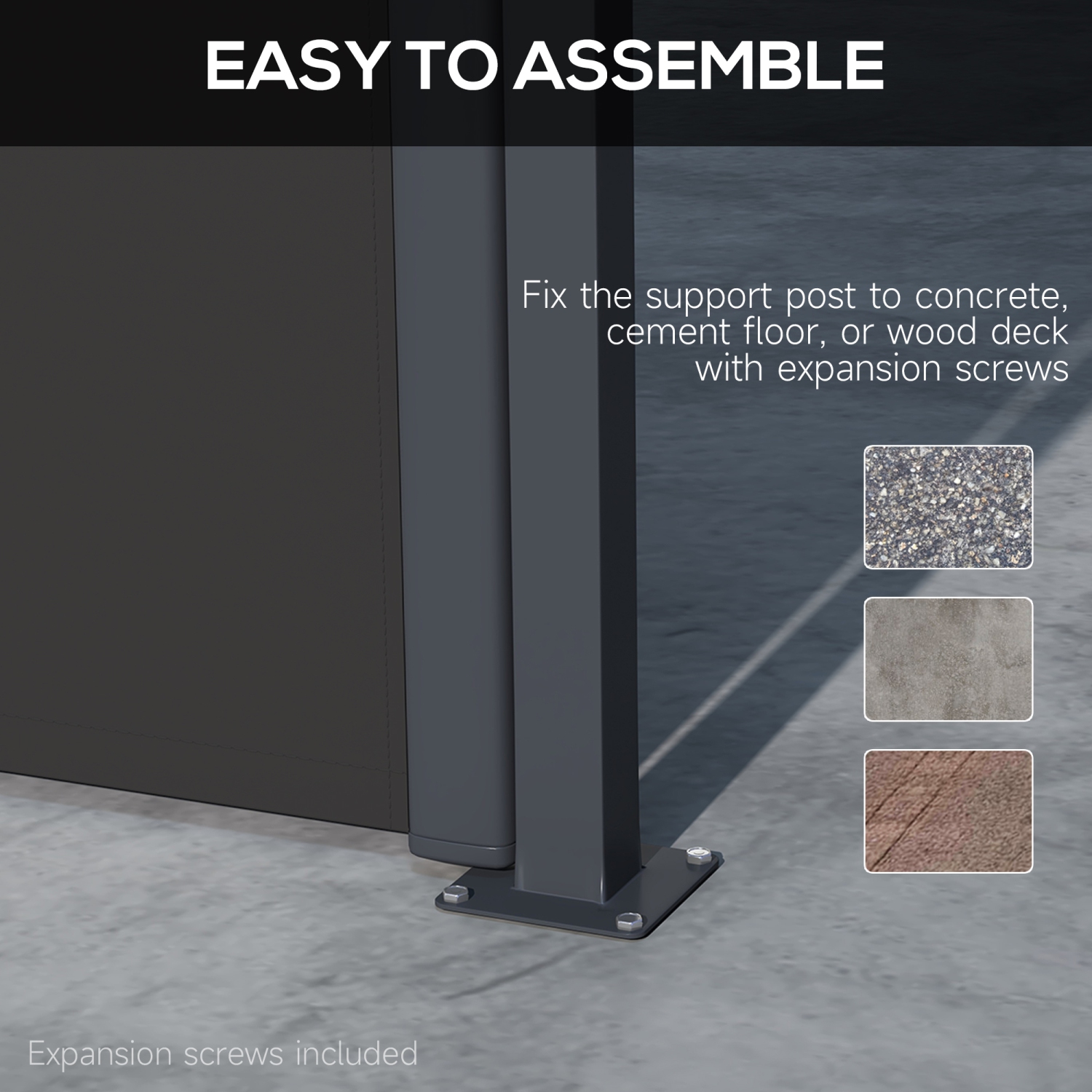 Outsunny 13' x 5' Retractable Side Awning, Garden Privacy Screen Divider, Full Cassette Windbreaker for Hot Tub, Balcony, Terrace, Pool, Black