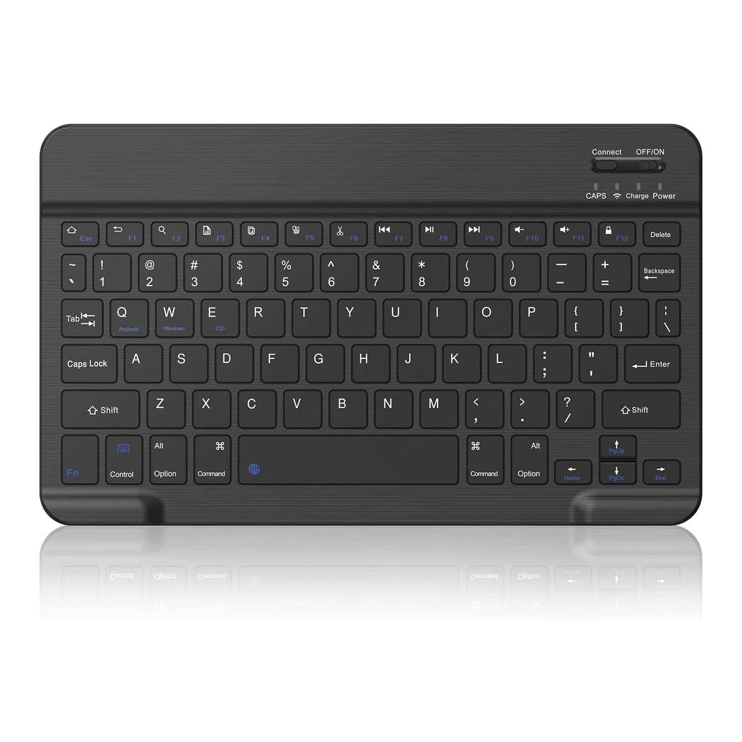 Ultra-Slim Bluetooth Wireless Keyboard, Portable Mini Rechargeable Keyboard for iPad, iPhone, Tablet, Laptop, MacBook, Multi-Device Keyboard