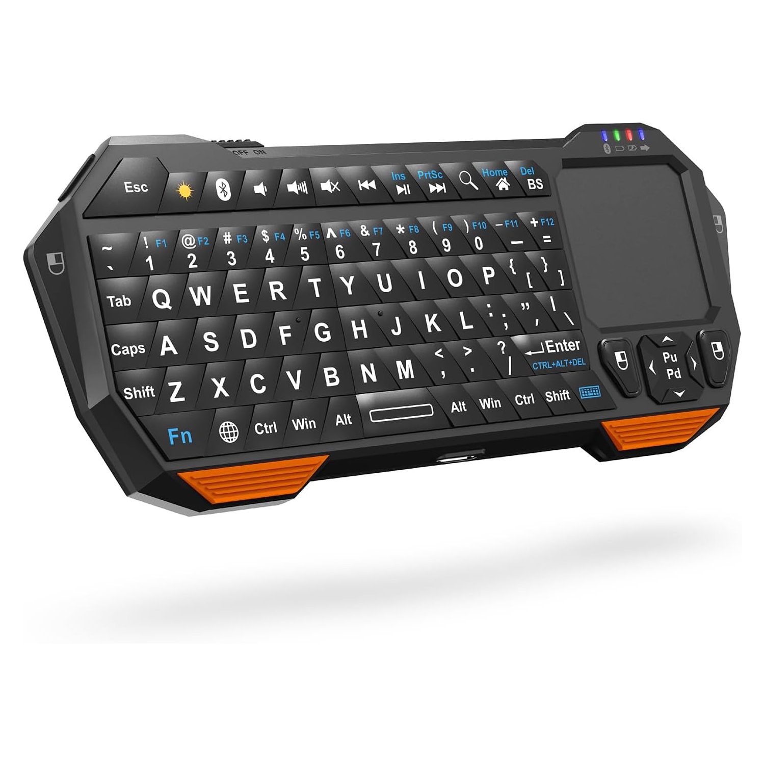Mini Bluetooth Keyboard, Wireless Portable Lightweight with Built-In Touchpad, Compatible with Apple TV, PS4, HTPC/IPTVVR Glasses, Smartphones and
