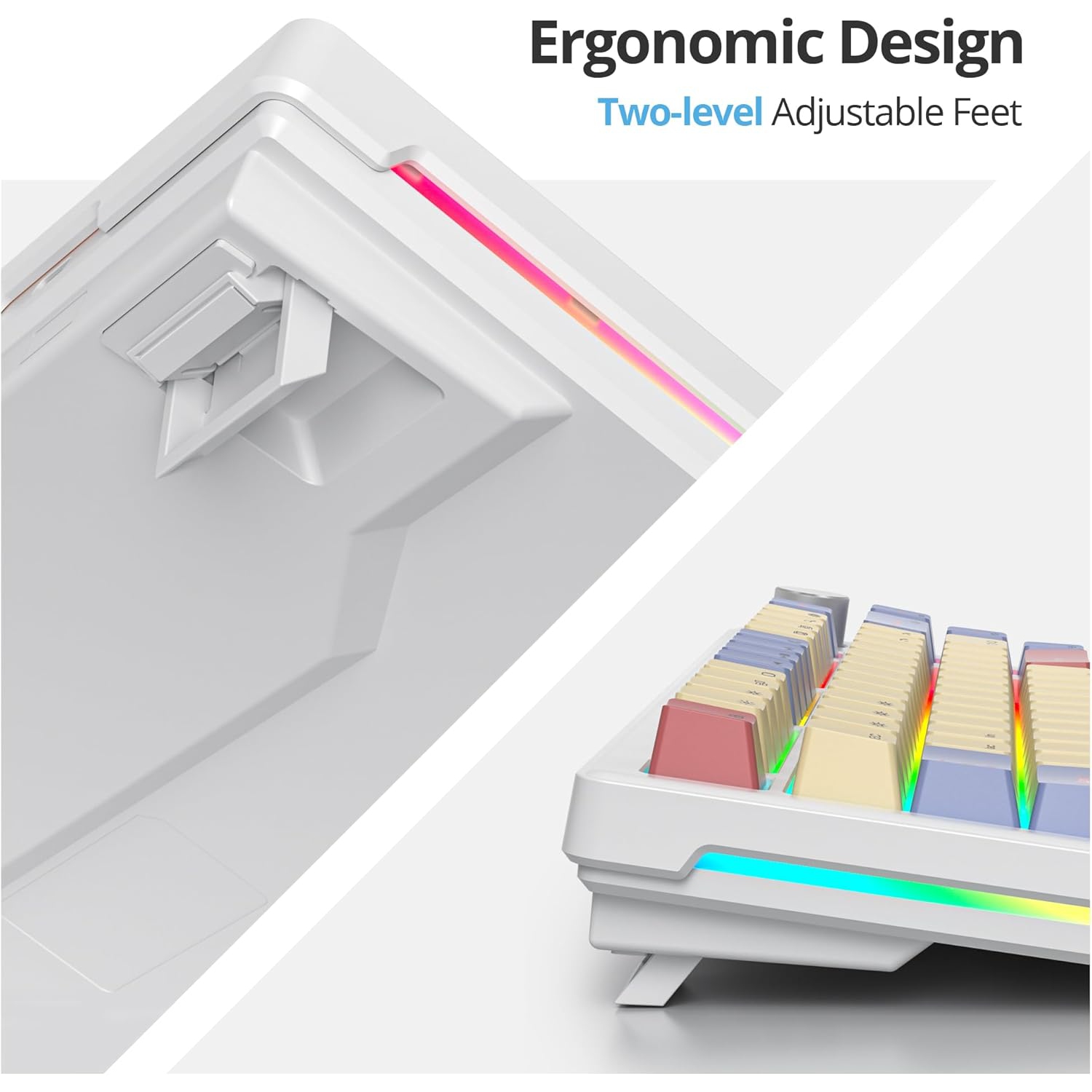 75% Cotton Candy Mechanical Gaming Keyboard, Hot Swap RGB Custom Keyboard with Knob, Gasket Mount Wired TKL Keyboard, Pre-lubed White Switch Creamy