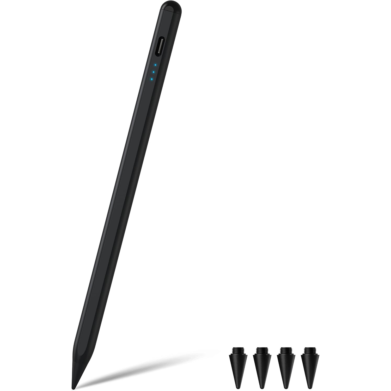 Stylus Pen for iPad with 4 Smooth Fine Tips and Palm Rejection Tilt Sensitivity High Precision Magnetic Pencil for iPad 10/9/8/7/6, iPad Air 5/4/3,