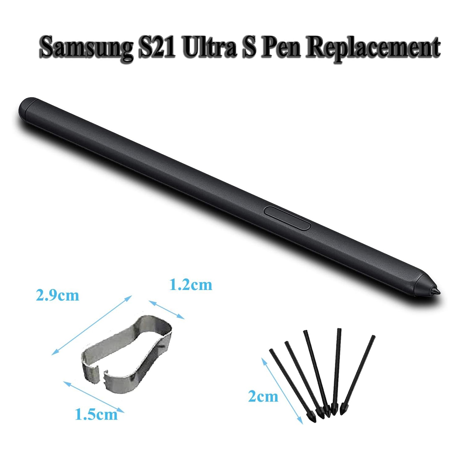 Galaxy S21 Ultra S Pen Replacement with Free Nibs for Samsung Galaxy S21 Ultra 5G Stylus S Pen + 5X Pen Tips/Nibs withoutBluetooth