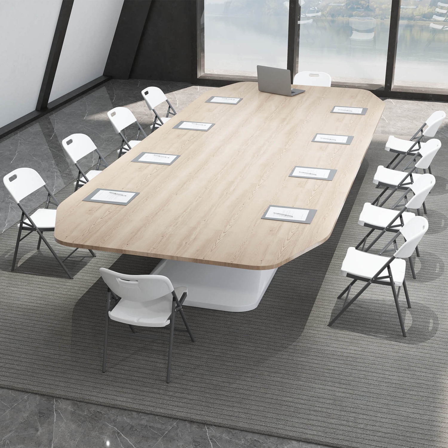 Ensemble de 12 chaises pliantes en plastique PEHD avec cadre en métal de Costway pour le bureau à domicile