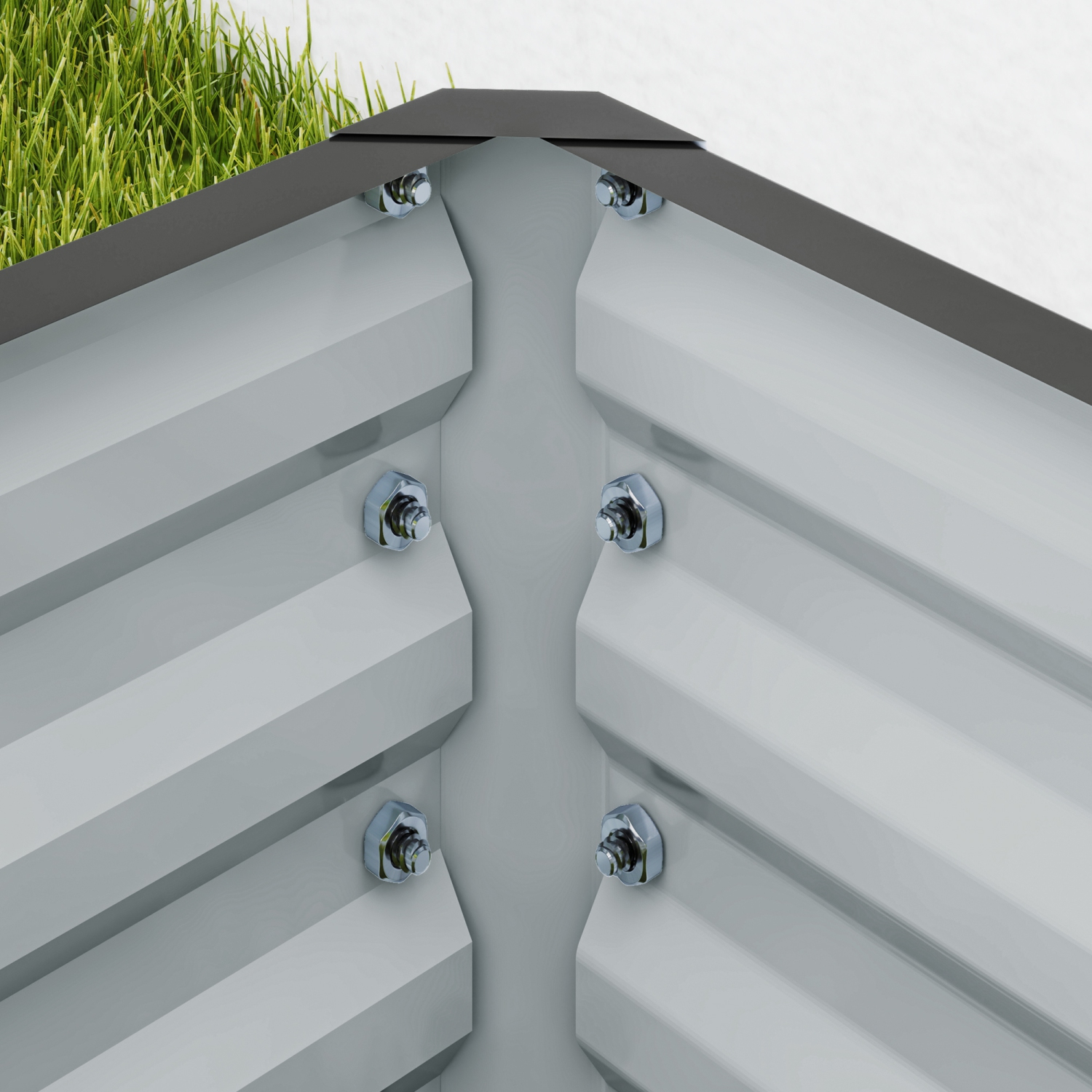 Outsunny Set of 2 Raised Garden Bed, 3.6 x 1.6 x 1ft Steel Planters for Outdoor Plants, Elevated Planter Box, Easy-to-assemble, for Flowers Herbs and