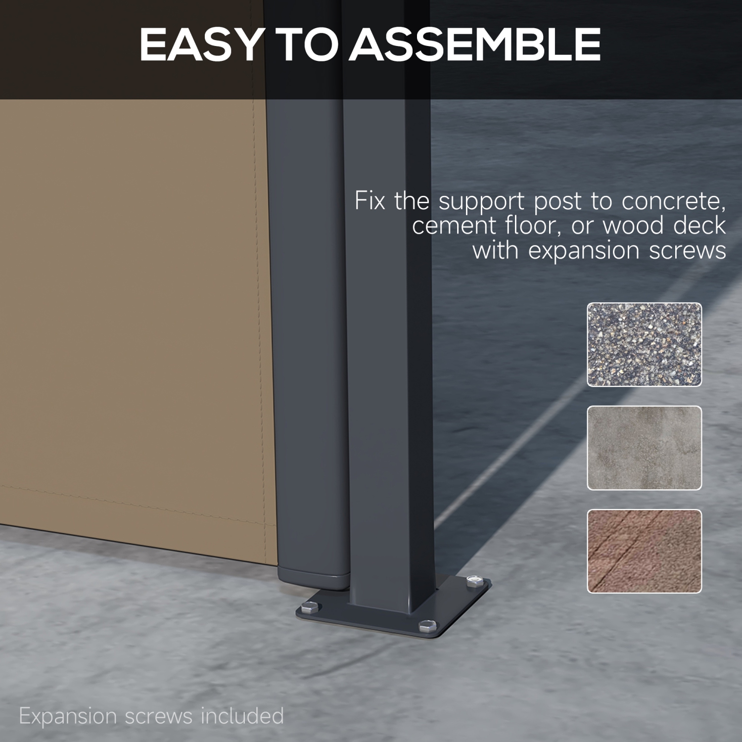 Outsunny 13' x 6' Retractable Side Awning, Garden Privacy Screen Divider, Full Cassette Windbreaker for Hot Tub, Balcony, Terrace, Pool, Khaki