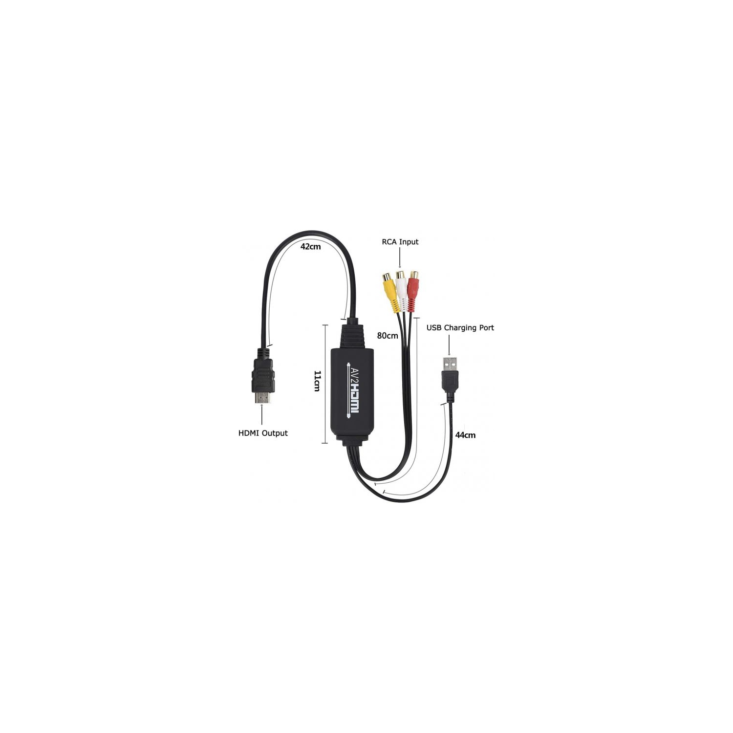 Nintendo Wii AV Cable - 1.8m 3 RCA - Composite Audio Video - Gold Plat