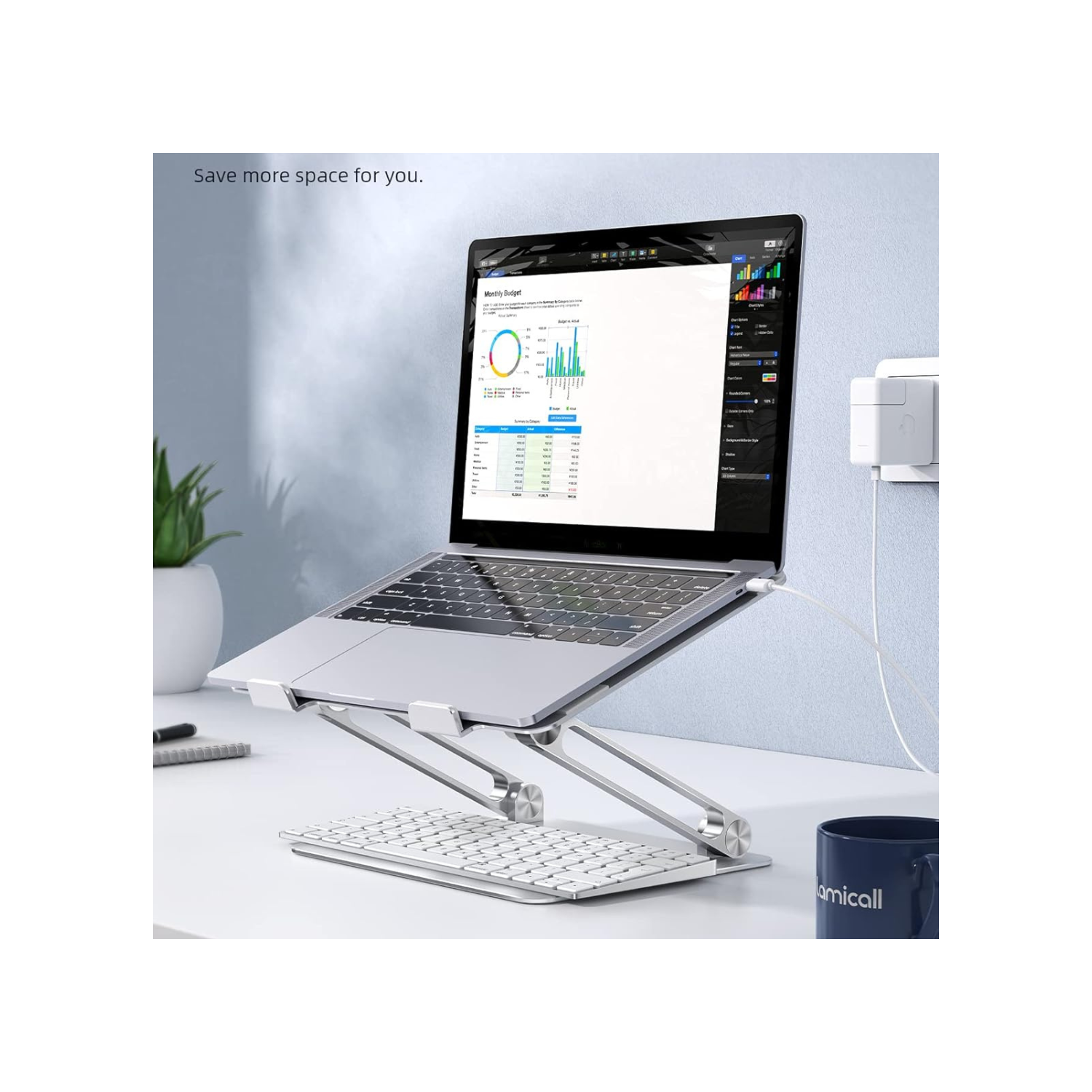 Lamicall Adjustable Laptop Stand, Portable Laptop Riser, Aluminum Laptop Stand for Desk Foldable, Ergonomic Computer Notebook Stand Holder for