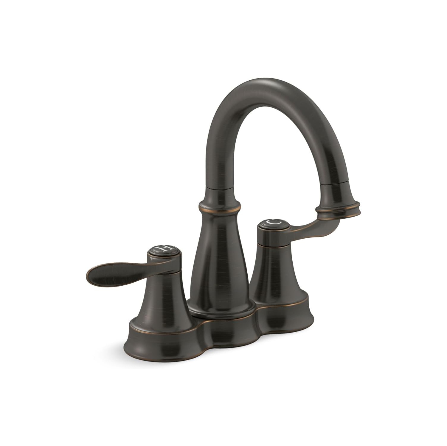 Kohler – Robinet d'évier de salle de bain à centre BELLERA® 27378-4N-2BZ, 0,5 gal/min, bronze huilé