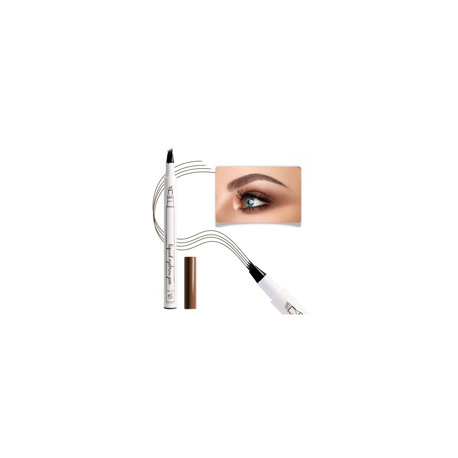 NEW Waterproof Eyebrow Pen Tattoo Micro blading 4 Fork Tip 3D Makeup Ink Pencil