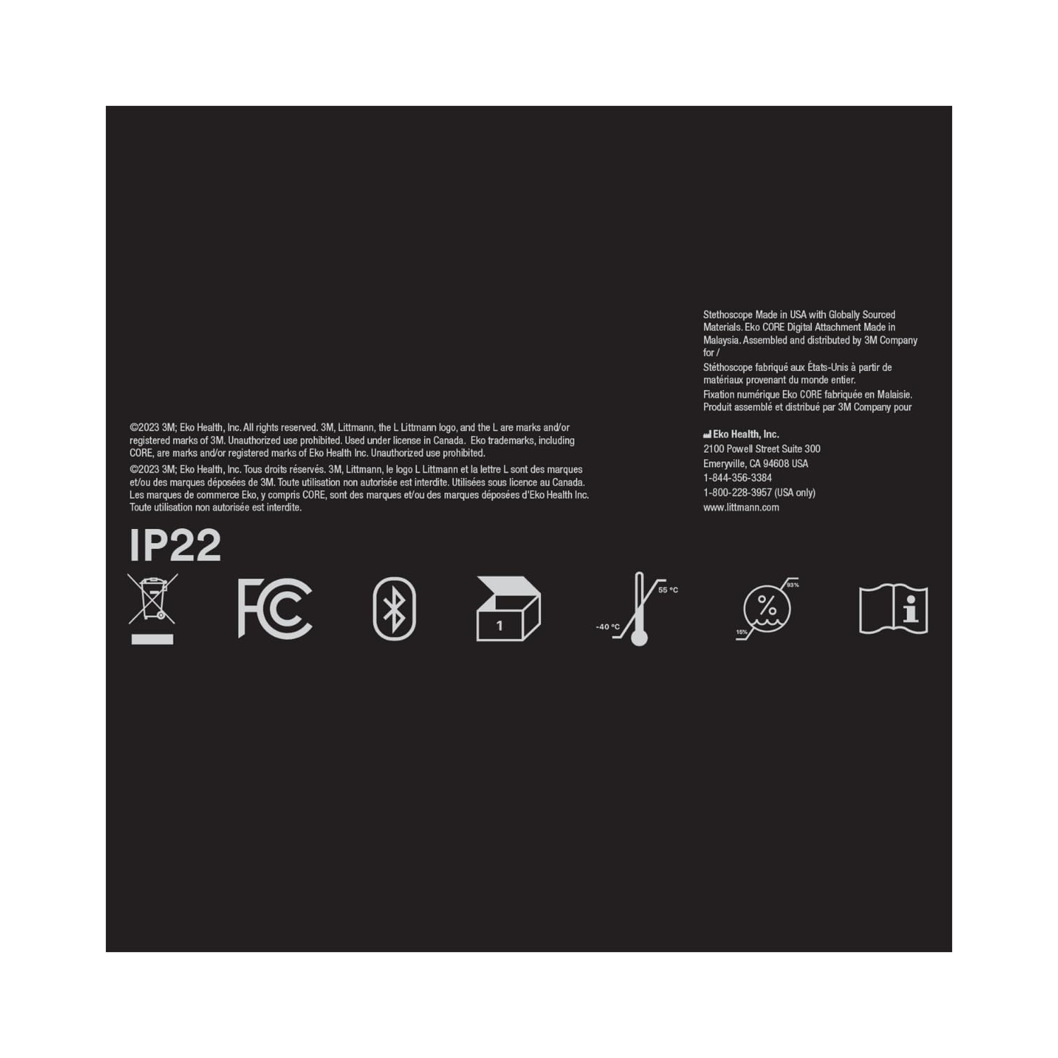 Stéthoscope numérique Littmann CORE de 3&nbsp;M, notre stéthoscope le plus avancé à ce jour, amplification jusqu'à 40x*, suppression active du bruit