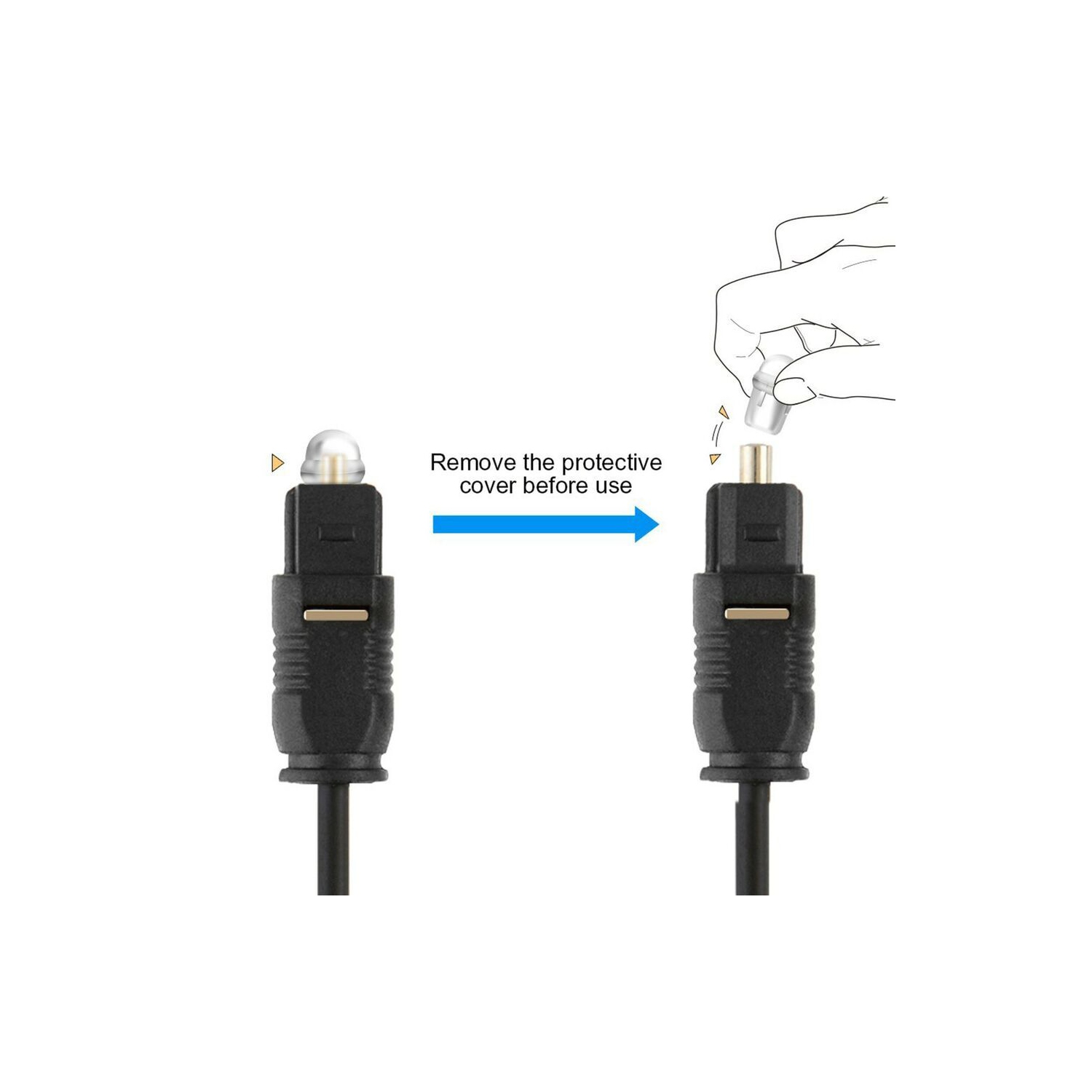 Câble audio optique numérique Toslink vers Toslink numérique fibre optique pour un son clair, complet et riche de -5 pi