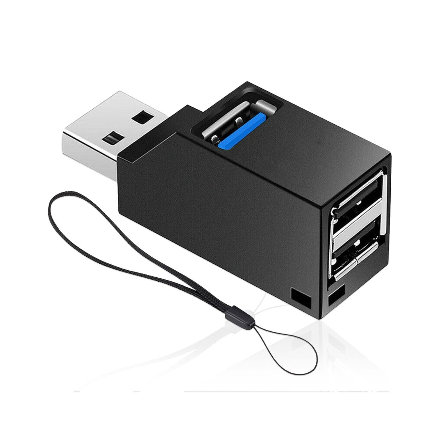3-Port USB 3.0 Hub with Cable for Connecting Peripherals to Hard-to-Reach Ports