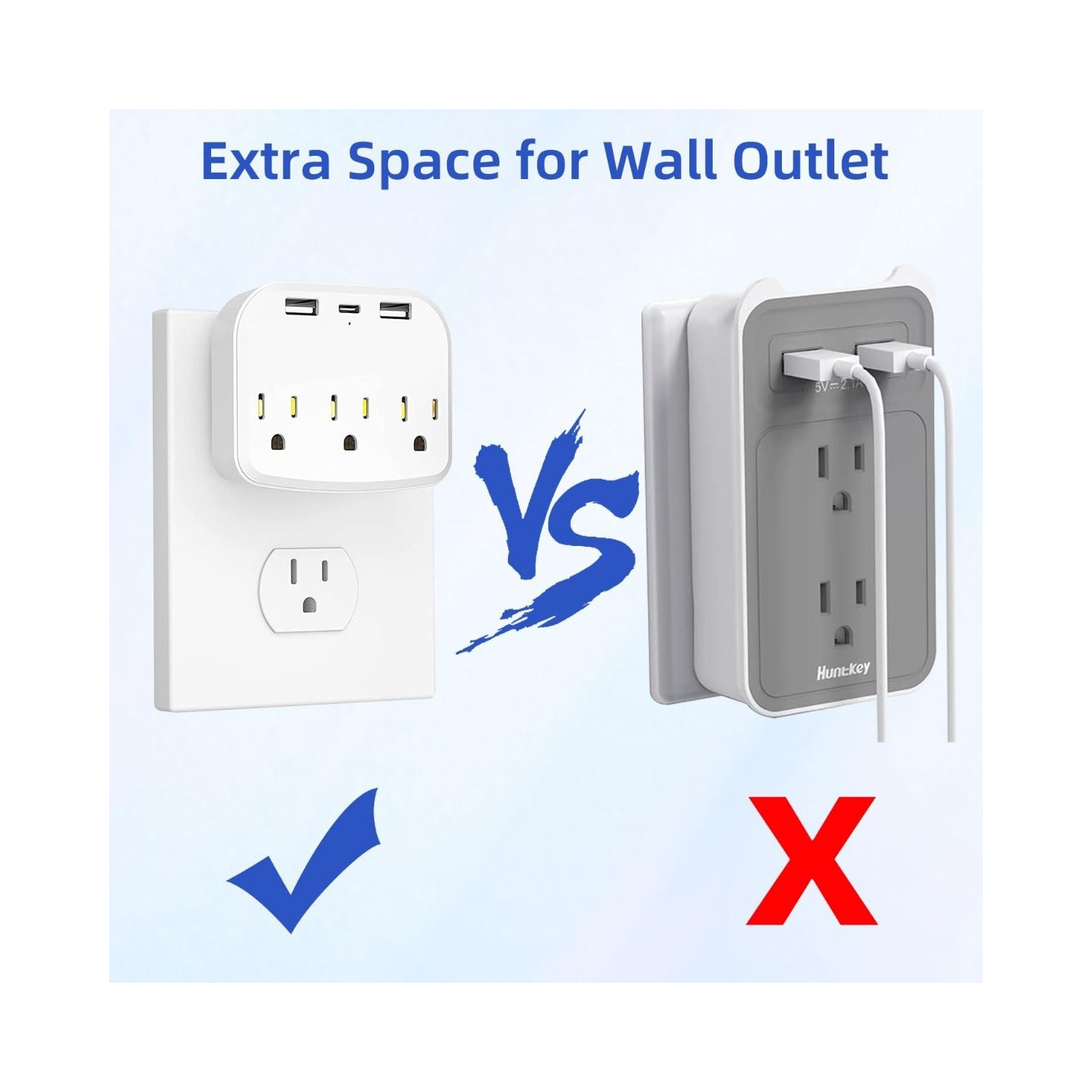 Barre d'alimentation compacte de voyage avec 2 ports USB pour charger des appareils électroniques sur les bateaux de croisière