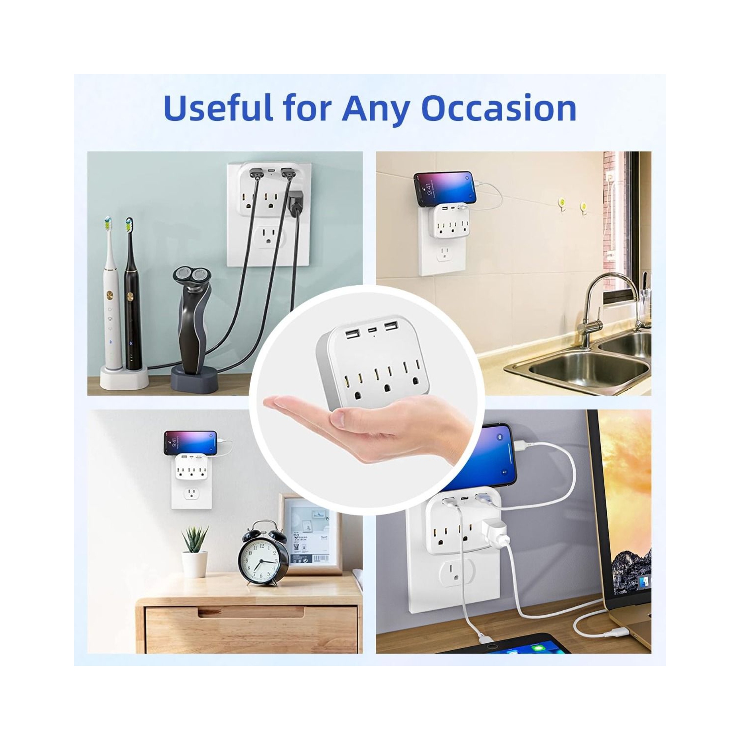 Barre d'alimentation compacte de voyage avec 2 ports USB pour charger des appareils électroniques sur les bateaux de croisière