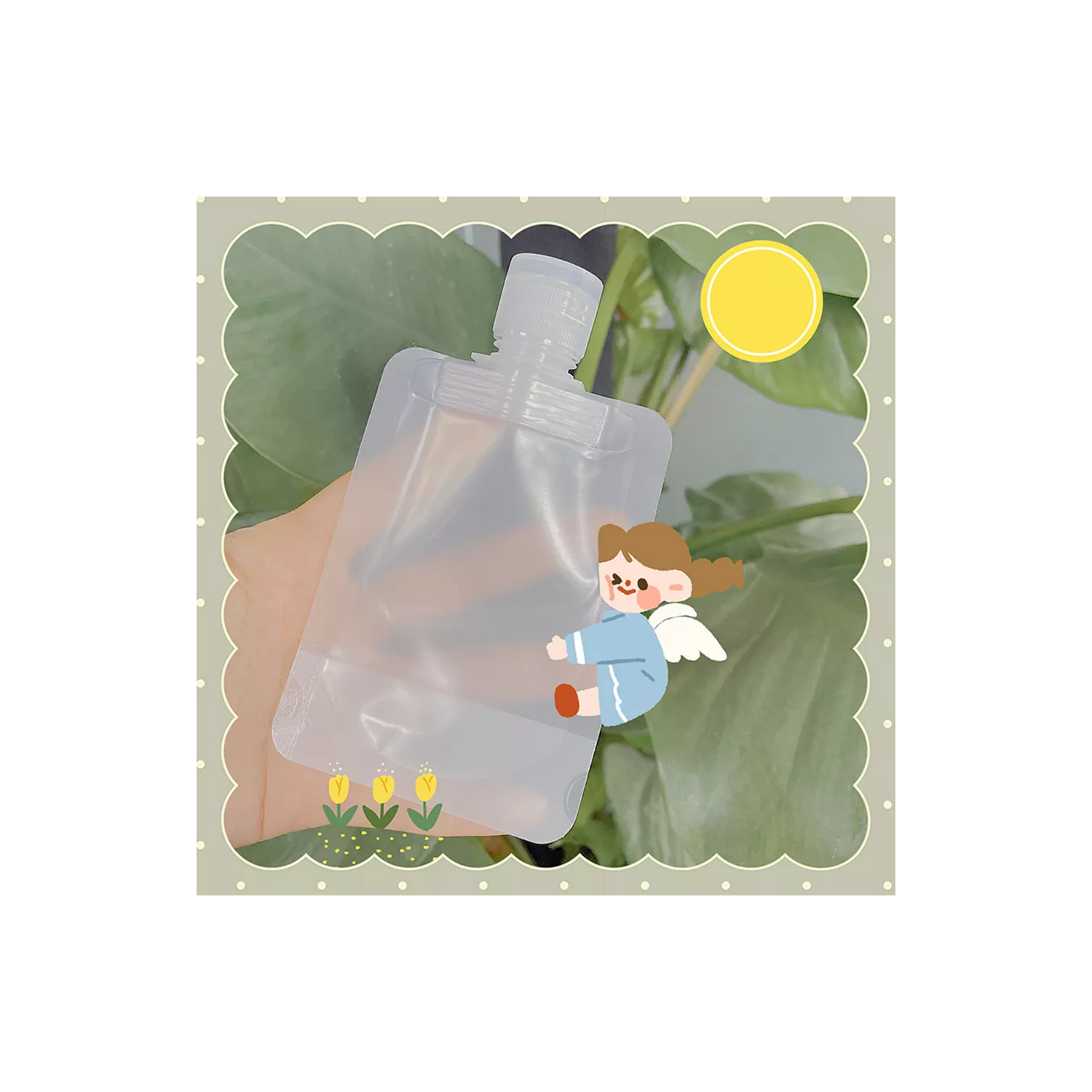 5 sachets de voyage pour les articles de toilette, sac de voyage pour maquillage liquide anti-fuites, contenant liquide de voyage pour lotion/crème