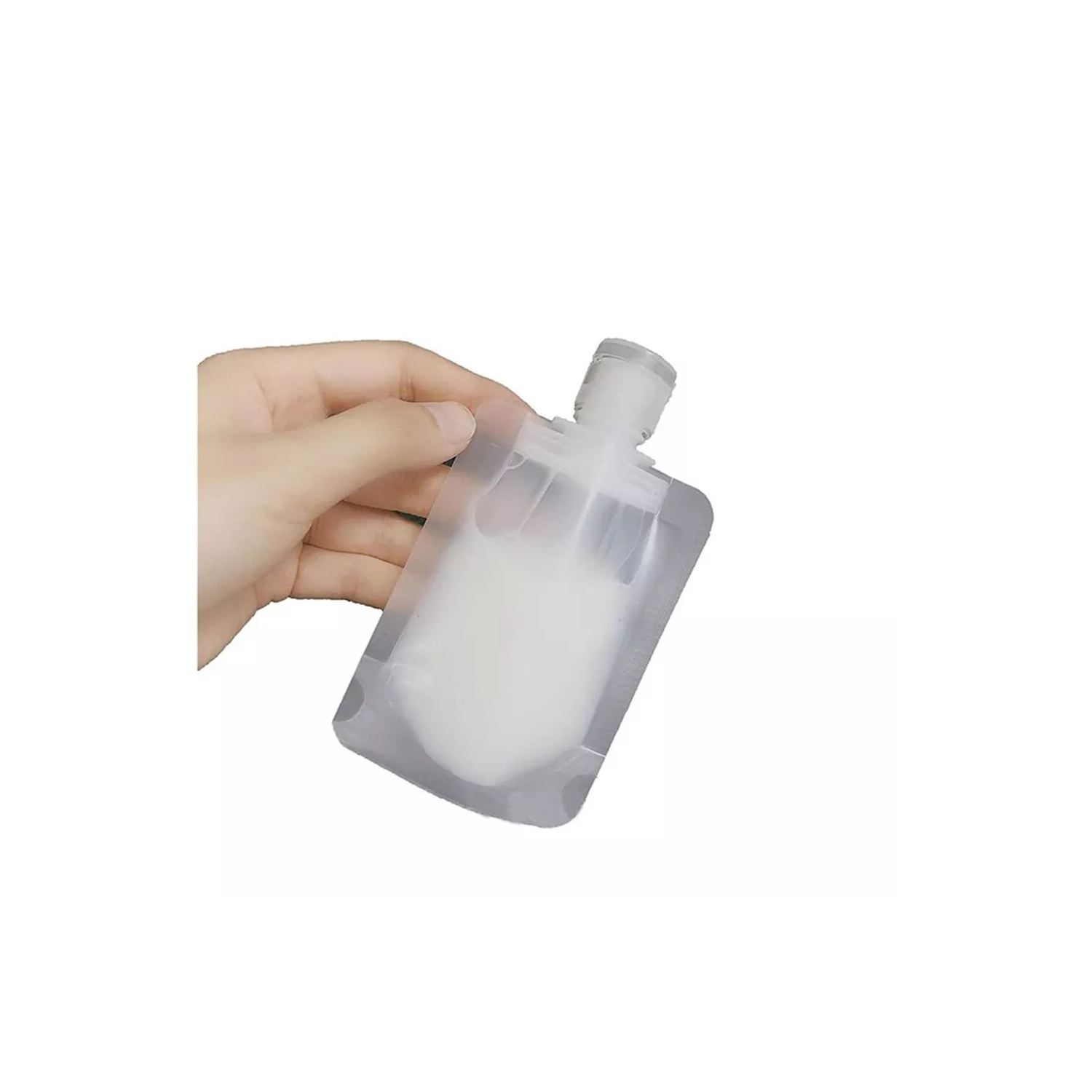 5 sachets de voyage pour les articles de toilette, sac de voyage pour maquillage liquide anti-fuites, contenant liquide de voyage pour lotion/crème