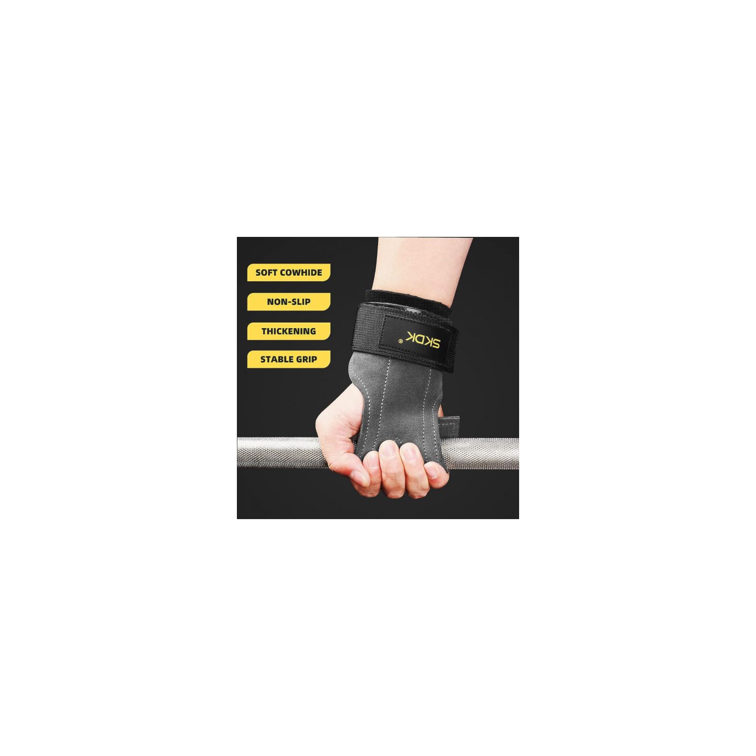 1 paire de protège-paumes durables en cuir de vache pour équipement de mise en forme - protège-poignets durables en cuir de vache