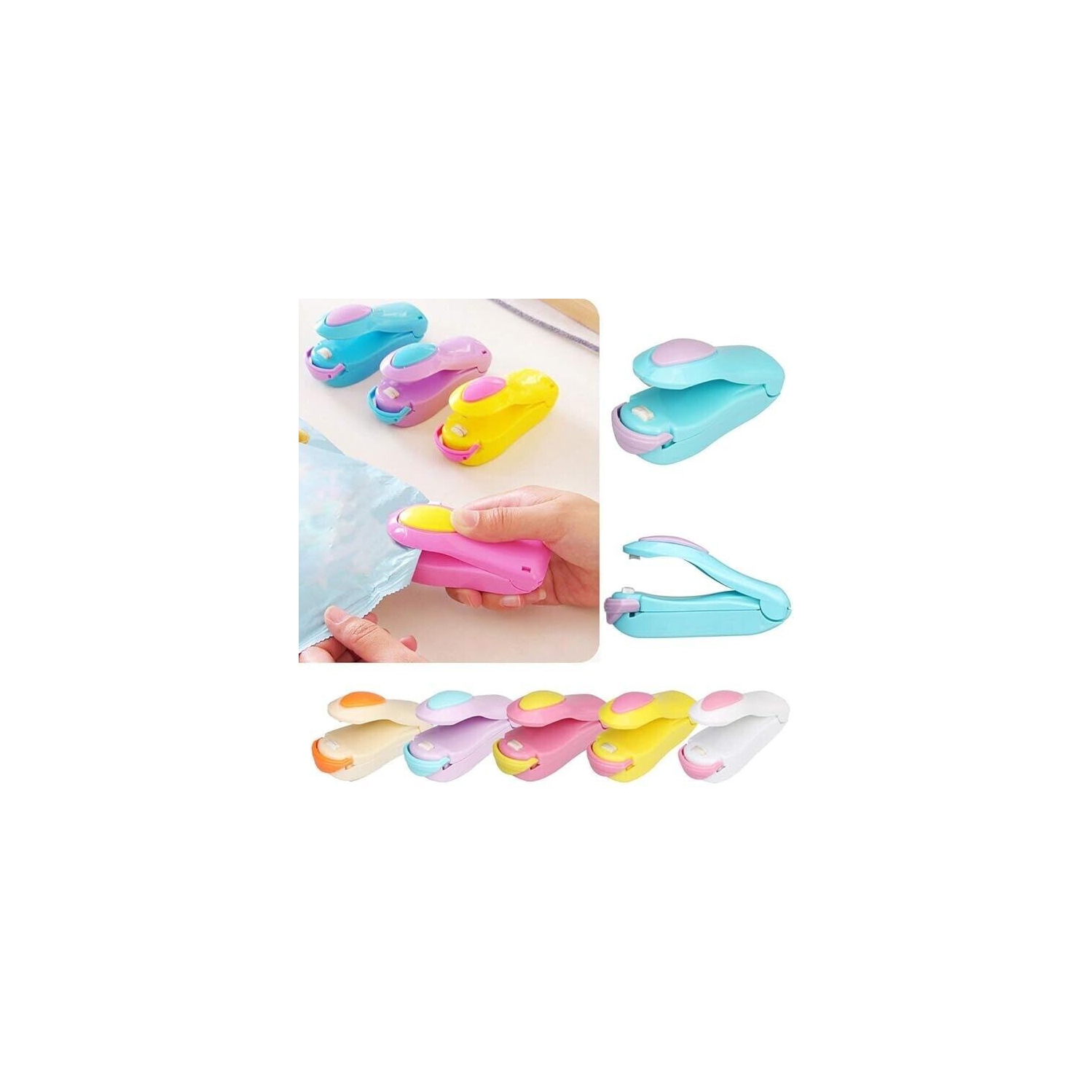 Mini Heat Sealing Machine for Home Use, Handheld Mini Portable Sealing Machine Heat Sealer Stapler for Packing home use-PINK