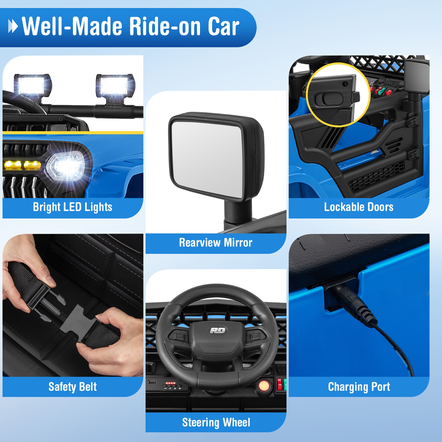 Gymax 12V Kids Ride on Truck Car Battery Powered Toddler Electric Vehicle w/ 3 Speeds