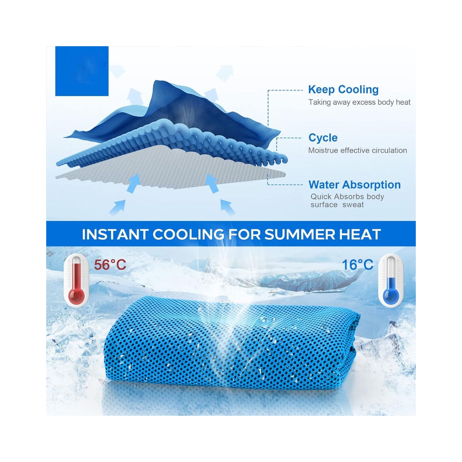 1PCS Towels for Outdoor Sports, Wiping with Sweat Towels, and Cooling Towels for Hot Weather Can Be Used for Sports and Travel