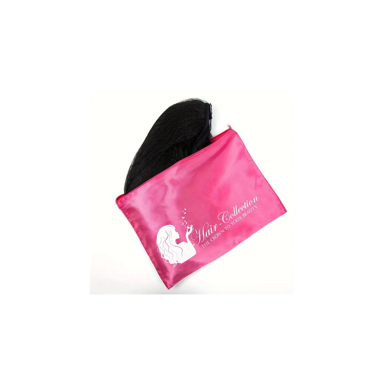 Satin Wig Storage Bag with Zipper: Protects Wigs from Dust, Damage, and Tangles