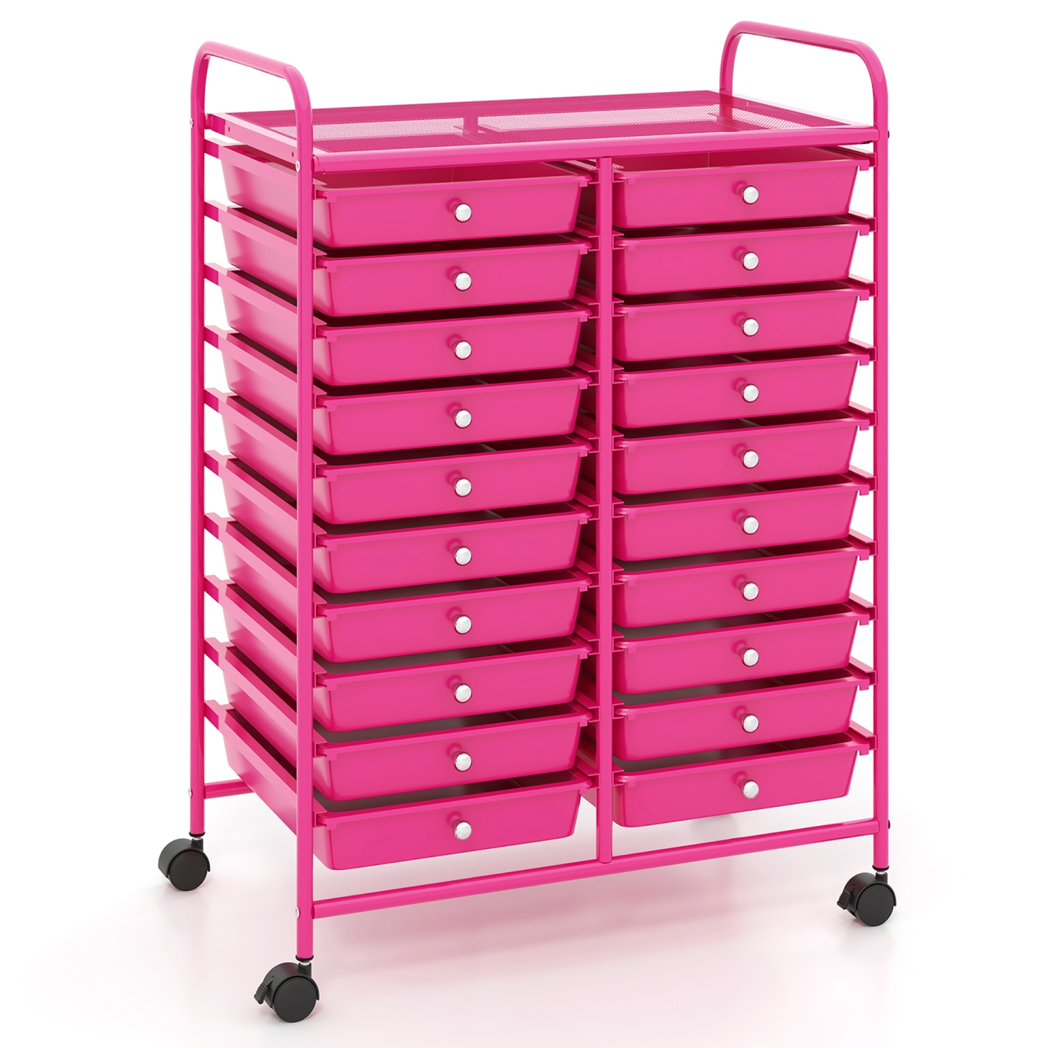 Gymax Rolling Storage Cart Art Craft Organizer on Wheels Multipurpose 20 Drawers