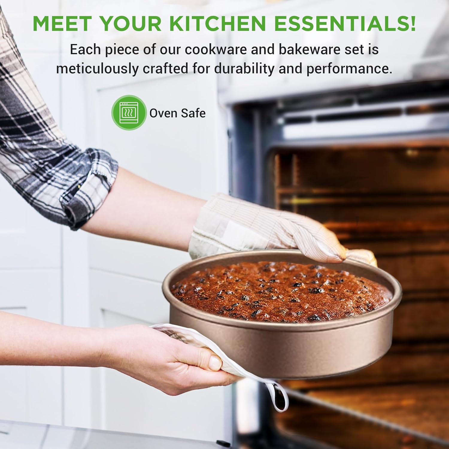 NutriChef 20-Piece Nonstick Kitchen Cookware Set - PFOA/PFOS-Free Heat Resistant Lacquer Kitchen Ware Pots Baking Pan Set w/ Saucepan, Frying Pans,