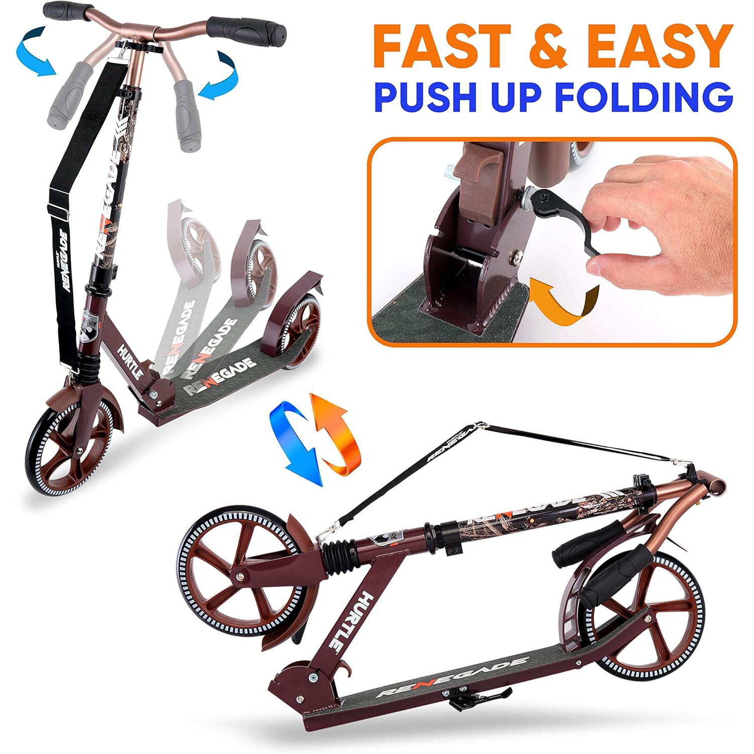 Lightweight and Foldable Kick Scooter - Adjustable Scooter for Teens and Adult, Alloy Deck with High Impact Wheels