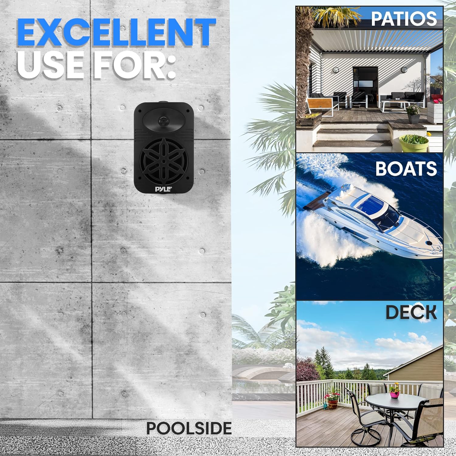 PyleUsa Indoor Outdoor Speakers Pair - 500 Watt Dual Waterproof 5.25” 2-Way Full Range Speaker System w/ 1/2” High Compliance Polymer Tweeter -