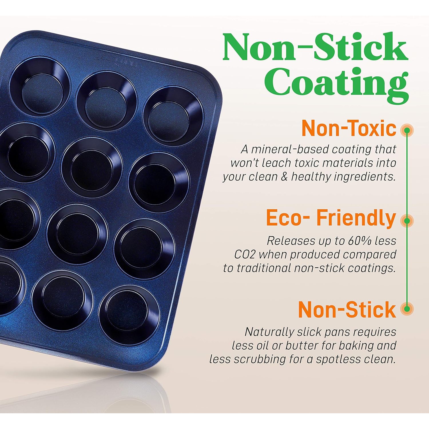 NutriChef 6-Piece Non-Stick Baking Pans - Carbon Steel Baking Trays with Nonstick Coating - Includes Muffin Pan, Loaf Pan, Cookie Sheets, & Round Pan