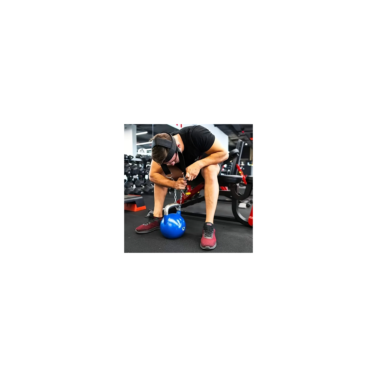 Bande d'exercice pour le cou et la tête avec chaîne en fer pour l'entraînement musculaire et une résistance accrue