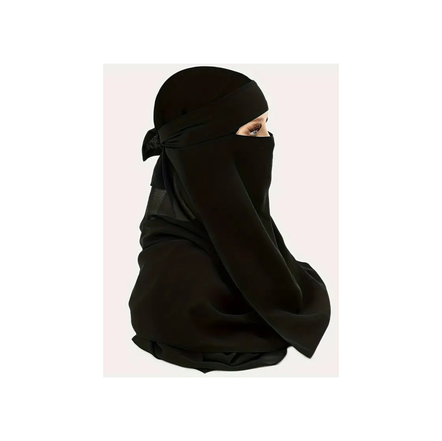 Écharpe en mousseline avec masque à lacets&nbsp;: Accessoire mode 2-en-1 avec masque à lacets intégré