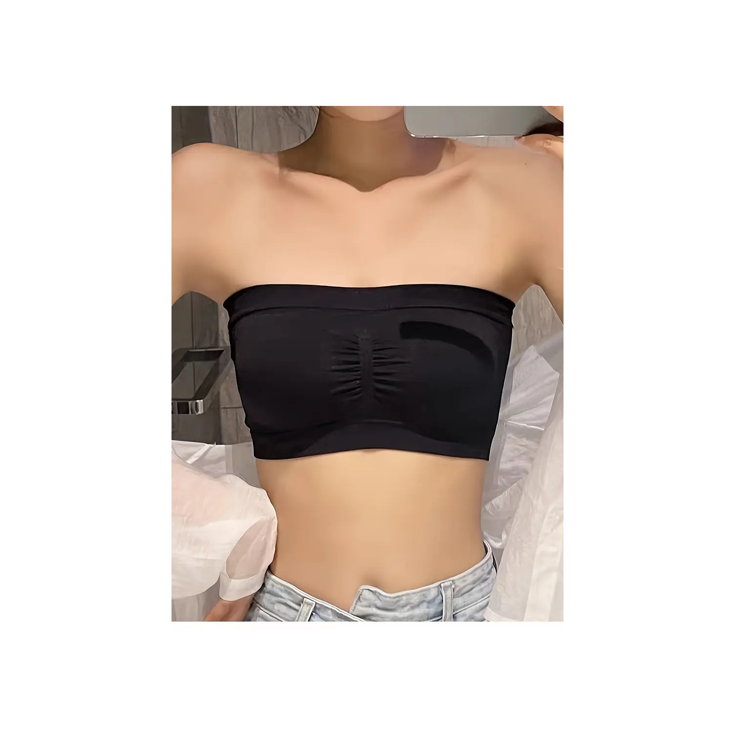 Double-Layered Strapless Bra for Superior Support and Comfort and Breathable Fabric