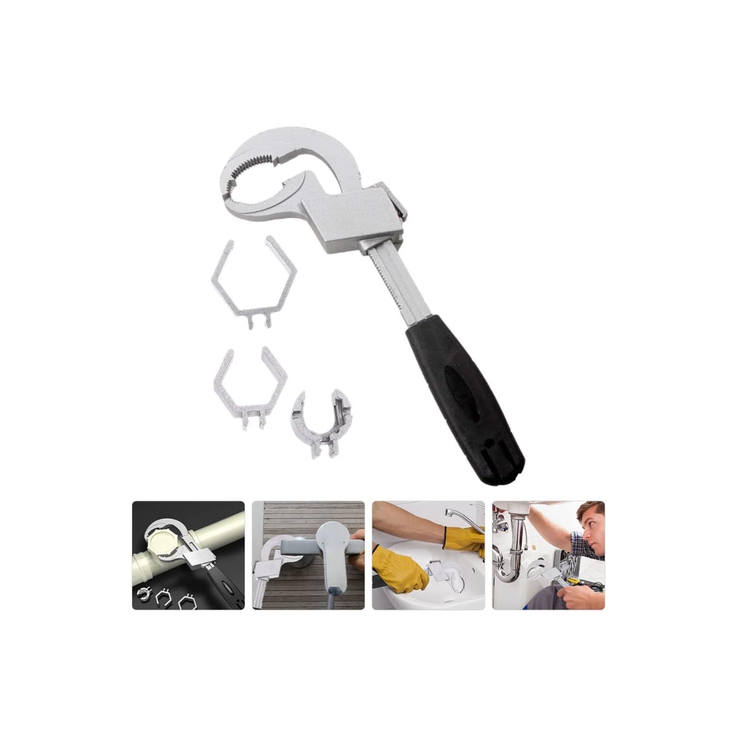 Clé universelle réglable à deux extrémités, clé multifonctionnelle pour évier, clés à tuyau pour installation de plomberie Outils à main