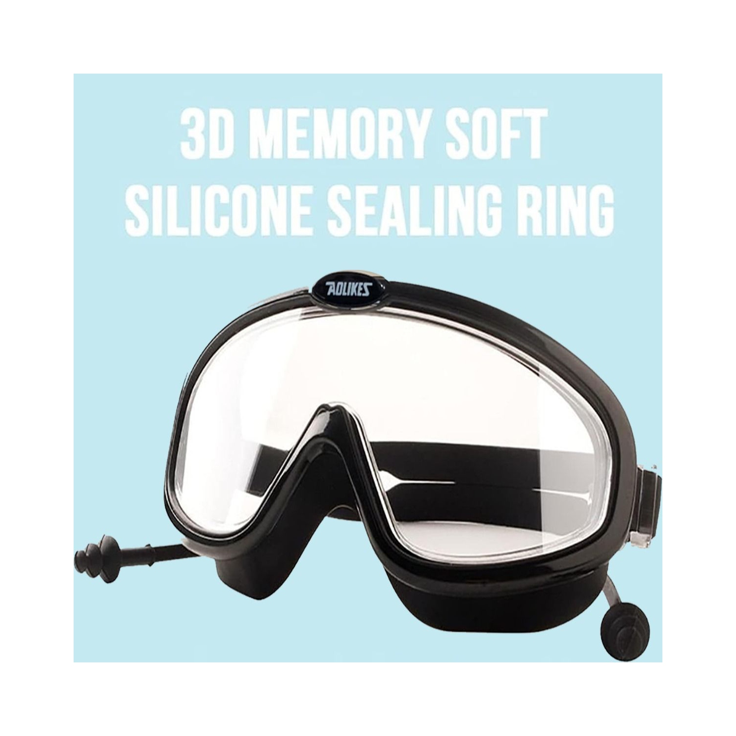 Lunettes de sécurité - Lunettes de natation antibuée, anti-égratignures pour hommes et femmes - NOIR