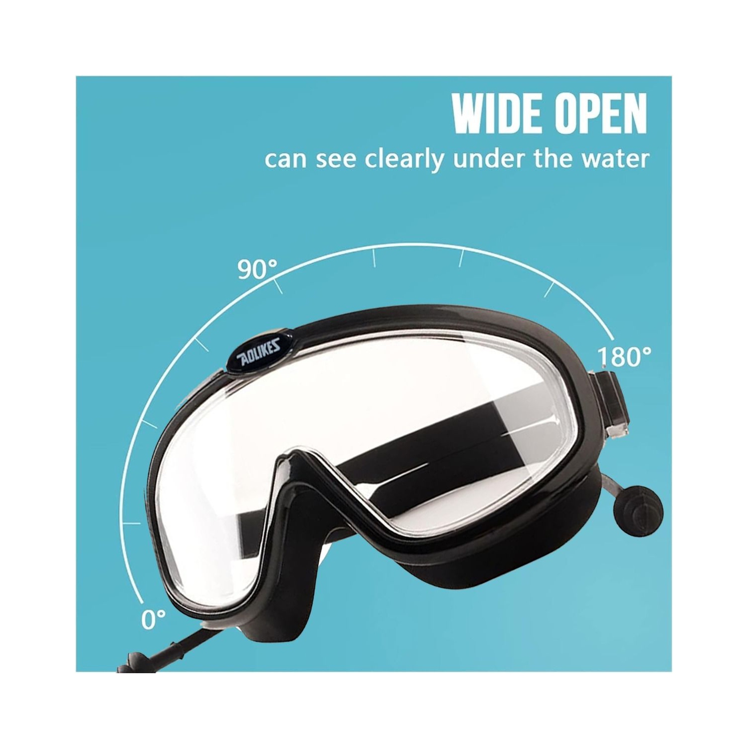 Lunettes de sécurité - Lunettes de natation antibuée, anti-égratignures pour hommes et femmes - NOIR