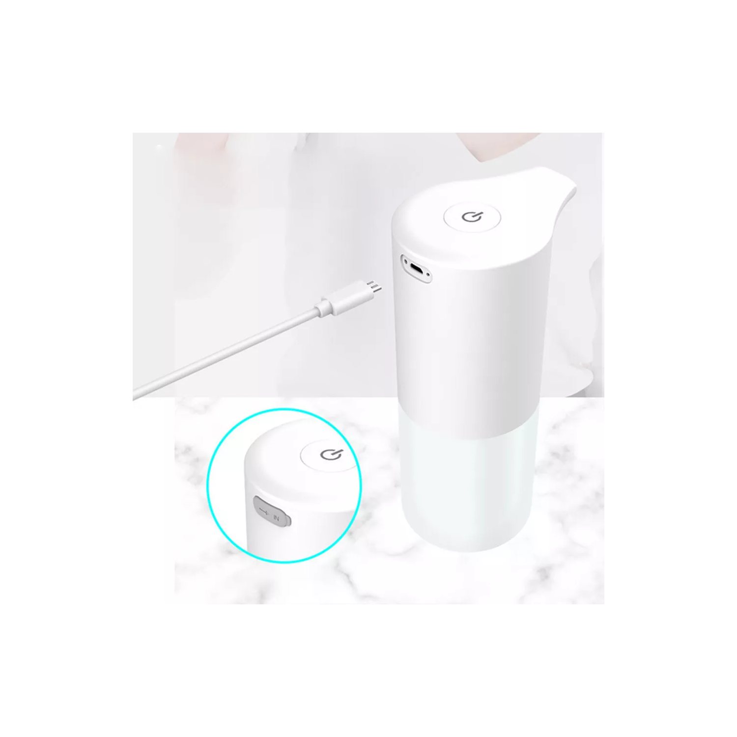 Automatic Foaming Soap Dispenser, Rechargeable, Touchless Foam Soap Dispenser, Hand & Dish Soap Dispenser with Motion Sensor for Bathroom, Kitchen