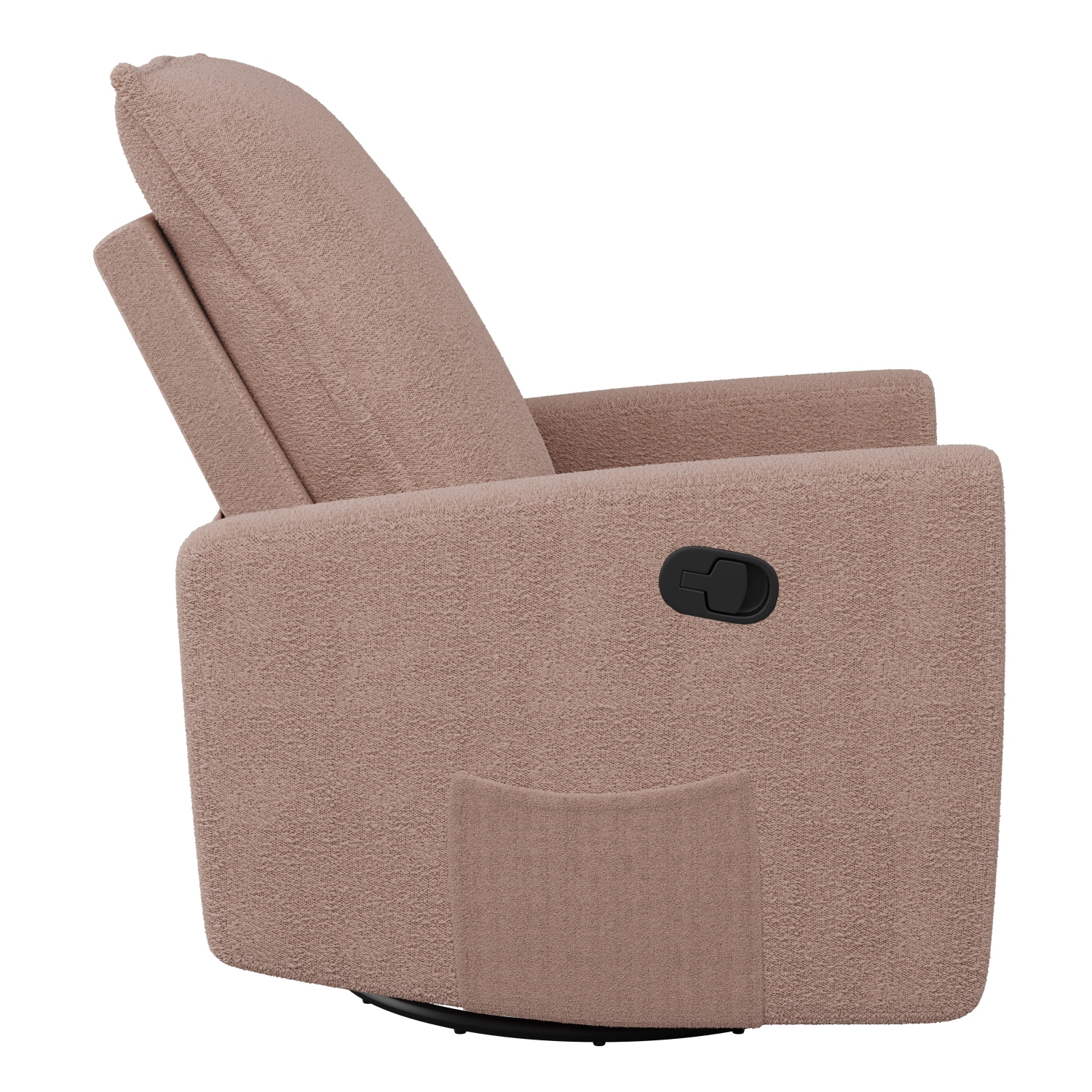 Fauteuil coulissant bouclé inclinable rose recouvert de CorLiving, fauteuil inclinable moderne pour le salon, chambre à coucher