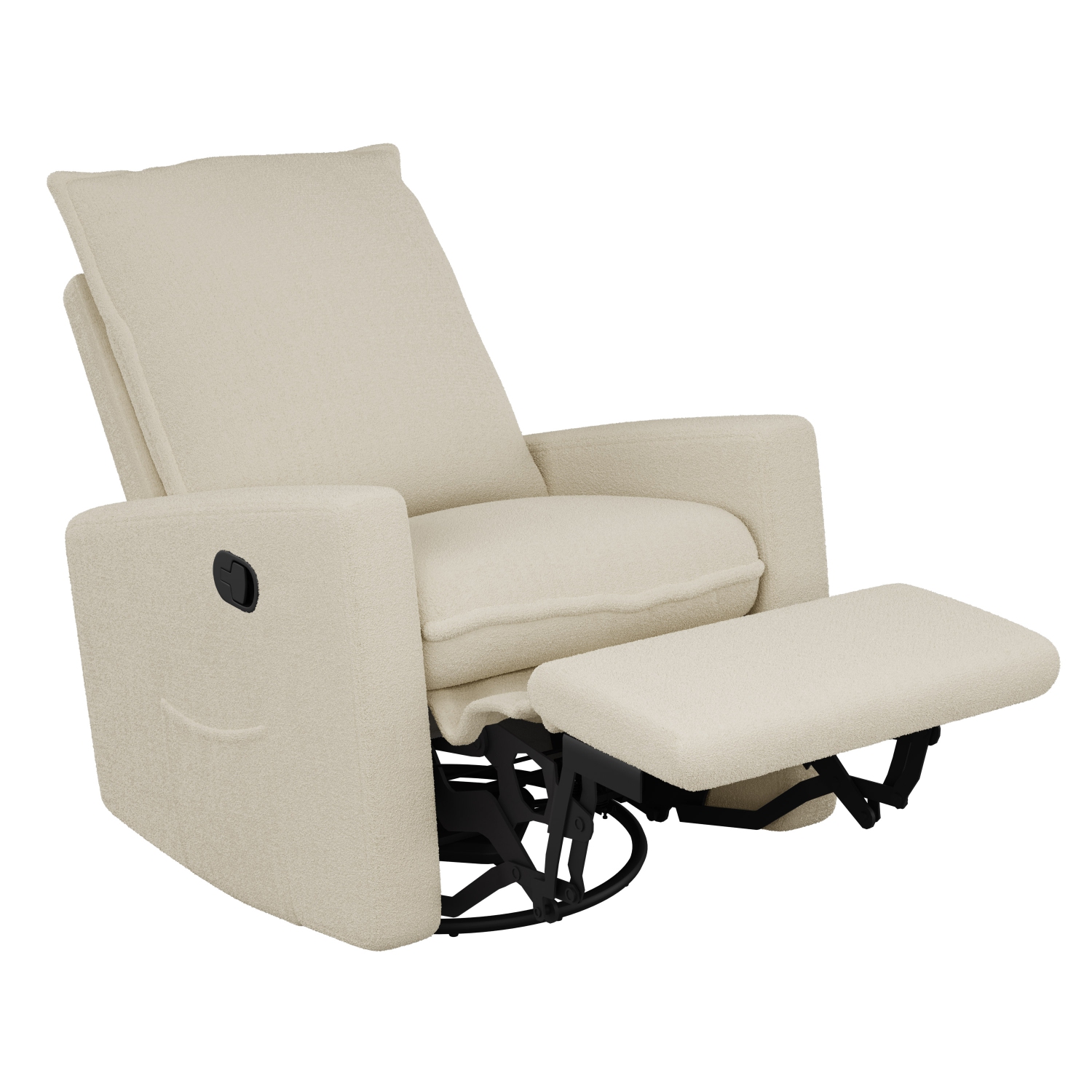 Fauteuil bouclé inclinable blanc de CorLiving, fauteuil inclinable moderne pour salon, chambre à coucher
